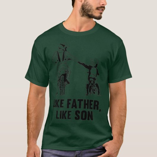 Like父Likeソンモトクロスバイクもしくは自転車に乗る人バイクギフト Tシャツ (正面)