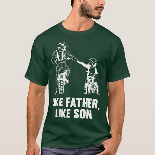 Like父Likeソンモトクロスバイクもしくは自転車に乗る人バイクギフト Tシャツ (正面)