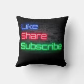 Like、共有、Subscribe、youtube、チャンネル クッション (裏面)