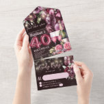 Like 素晴らし Wine Luxury 40th Birthday Rsvp オールインワン招待状<br><div class="desc">高級マゼンタワインアダルト誕生日デザイン。マゼンタワイン大人の誕生日コレクションで一致する製品を見つけることができる。</div>