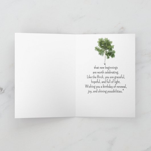 Like a Birch Tree Spirit  Birthday Personalities  カード (内部)
