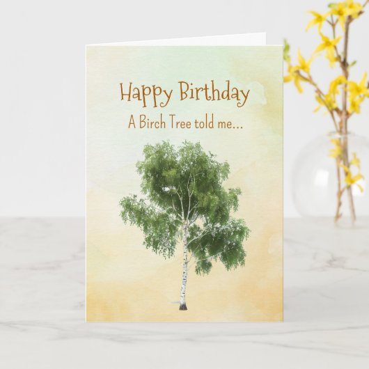 Like a Birch Tree Spirit  Birthday Personalities  カード (黄色い花)