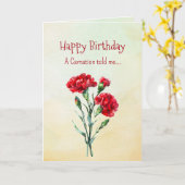 Like a Carnation Your Birthday Personalities  カード (黄色い花)