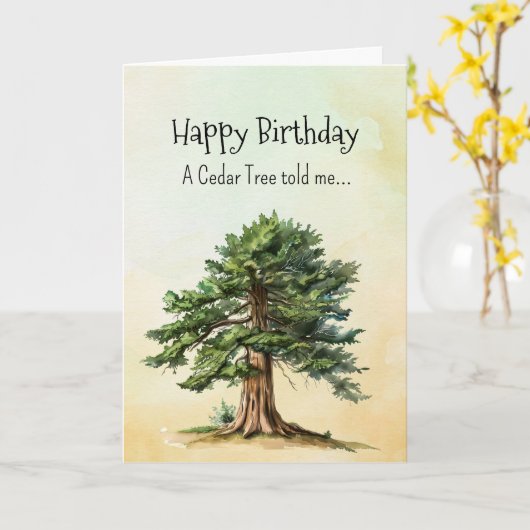 Like a Cedar Tree Spirit Birthday Personalities カード (黄色い花)