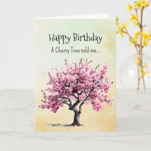 Like a Cherry Tree Spirit  Birthday Personalities  カード (黄色い花)