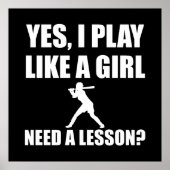 Like A Girl Softball ポスター (正面)