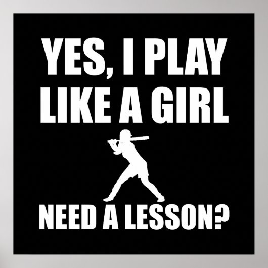 Like A Girl Softball ポスター (正面)
