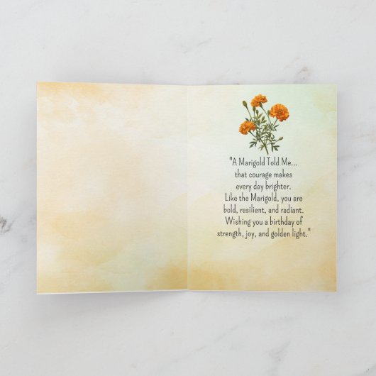 Like a Marigold Your Birthday Personalities カード (内部)