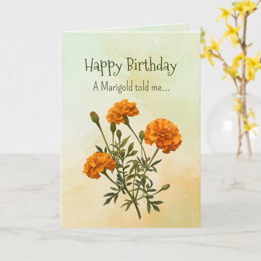 Like a Marigold Your Birthday Personalities  カード (黄色い花)