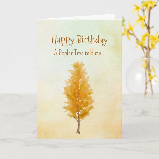 Like a Poplar Tree Spirit  Birthday Personalities  カード (黄色い花)