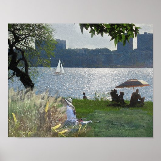LIKE A SEURAT PAINTING Riverside Park NYC ポスター (正面)