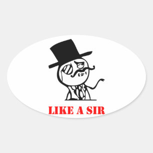 Like a sir -ミーム 楕円形シール