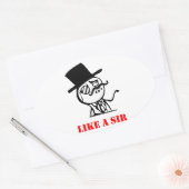 Like a sir -ミーム 楕円形シール (封筒)