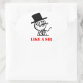 Like a sir -ミーム 楕円形シール (バッグ)