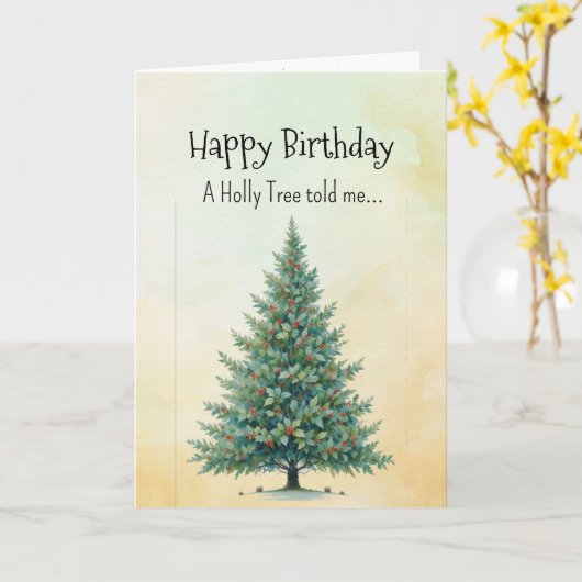 Like an Holly Tree Spirit  Birthday Personalities  カード (黄色い花)