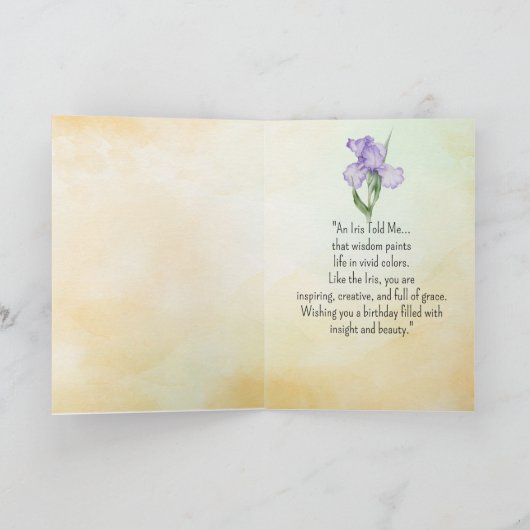 Like an Iris Your Birthday Personalities  カード (内部)