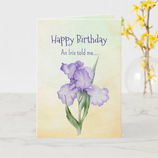 Like an Iris Your Birthday Personalities  カード (黄色い花)