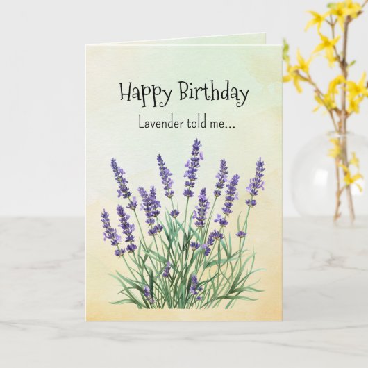 Like an Lavender Your Birthday Personalities  カード (黄色い花)