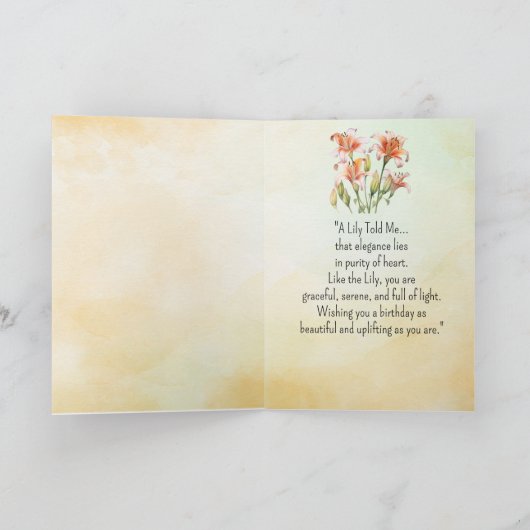 Like an Lily Your Birthday Personalities カード (内部)