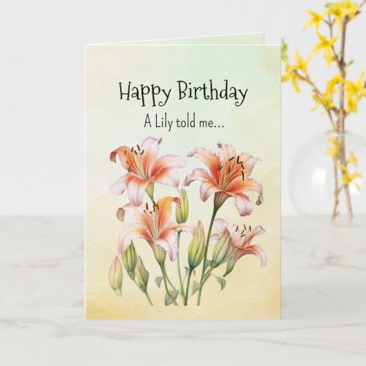 Like an Lily Your Birthday Personalities  カード (黄色い花)