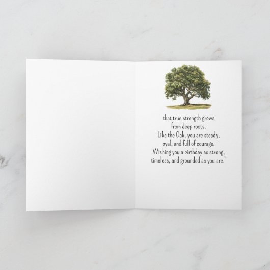 Like an Oak Tree Spirit  Birthday Personalities  カード (内部)