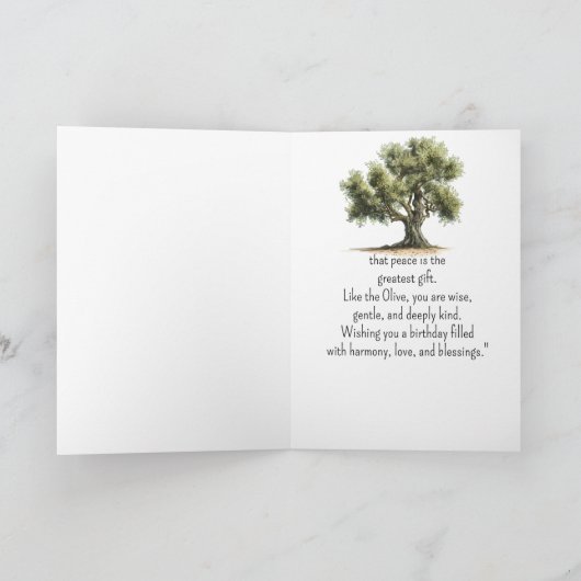 Like an Olive Tree Spirit Birthday Personalities カード (内部)
