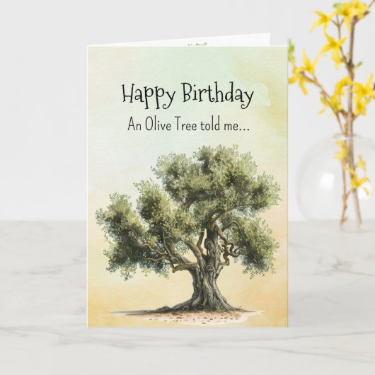 Like an Olive Tree Spirit  Birthday Personalities  カード (黄色い花)