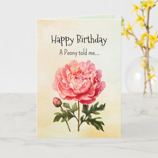 Like an Peony Your Birthday Personalities  カード (黄色い花)