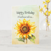 Like an Sunflower Your Birthday Personalities  カード (黄色い花)