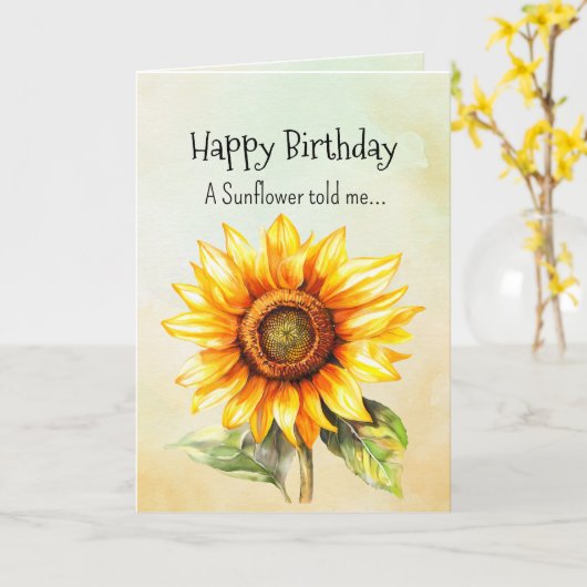 Like an Sunflower Your Birthday Personalities  カード (黄色い花)