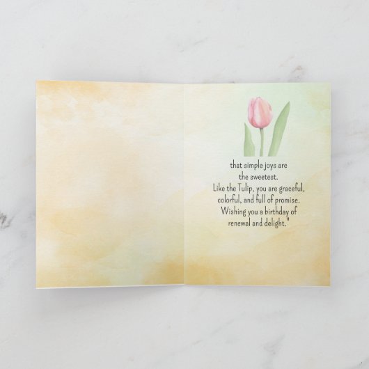 Like an Tulip Your Birthday Personalities カード (内部)