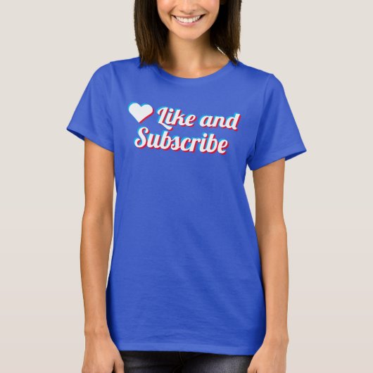 Like And Subscribe Tシャツ (正面)