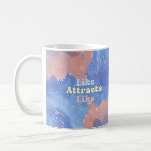 Like attracts Like, Motivational, Positive Quote コーヒーマグカップ (左)