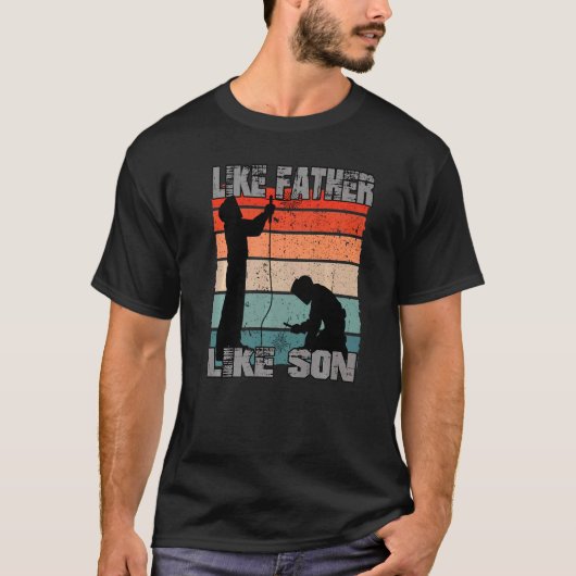 Like Father Like Son Welder クールヴィンテージ溶接 Tシャツ (正面)