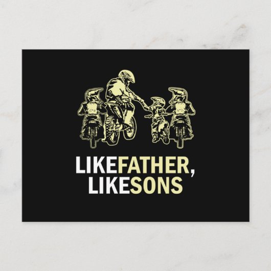 Like Father Like Sons Motocross Dirt Bike Gift ポストカード (正面)