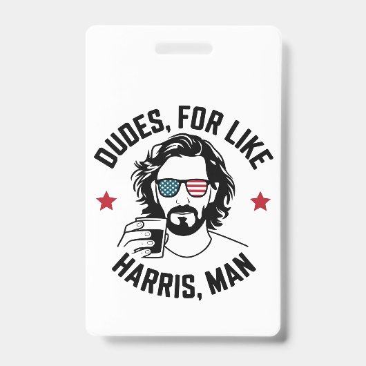 Like Harris Man White Dudes For Harris バッジ (正面)