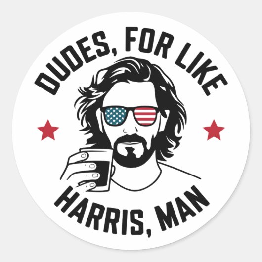 Like Harris Man White Dudes For Harris ラウンドシール (正面)