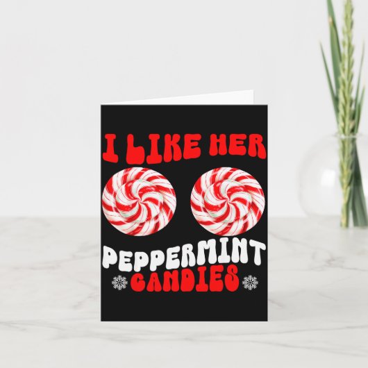 Like Her Peppermint Candies Like His Candy Cane Xm カード (正面)