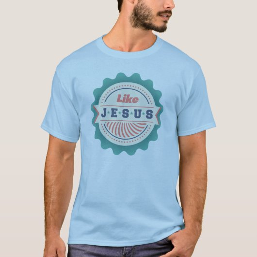 Like Jesus Blue Tシャツ (正面)