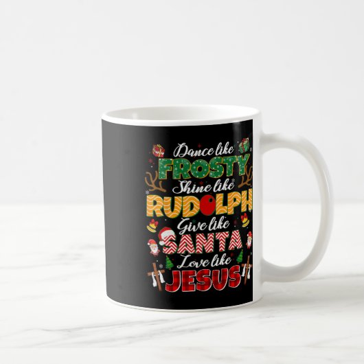 Like Jesus Santa Christian Xma コーヒーマグカップ (右)