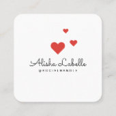 Like Me白い写真ハートフレームガーリーソーシャルメディア スクエア名刺 (裏面)