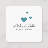 Like Me Blue Photoハートフレームガーリーソーシャルメディア スクエア名刺 (裏面)