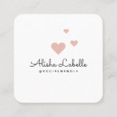 Like Me Pinkフォトハートフレームガーリーソーシャルメディア スクエア名刺 (裏面)