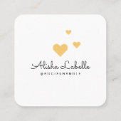 Like Me YellowPhotoハートフレームガーリーソーシャルメディア スクエア名刺 (裏面)