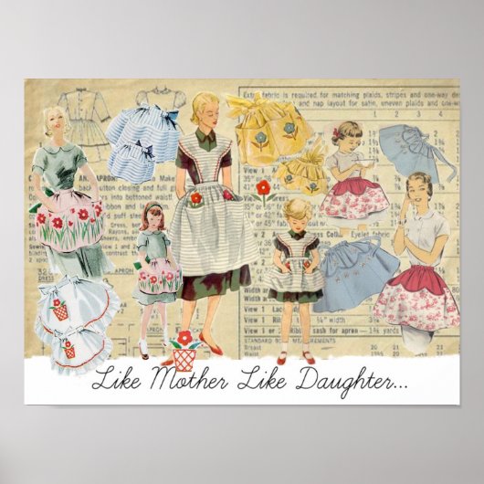 Like Mother Like娘ヴィンテージエプロン ポスター (正面)