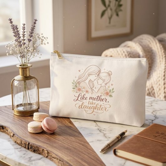 Like Mother Like Daughter - Minimalist Floral Moth アクセサリーポーチ