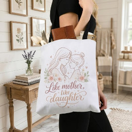 Like Mother Like Daughter - Minimalist Floral Moth トートバッグ