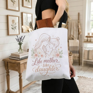 Like Mother Like Daughter - Minimalist Floral Moth トートバッグ