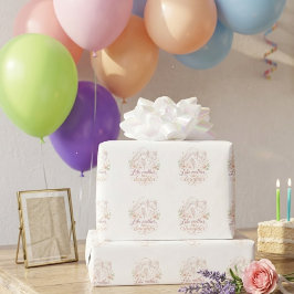 Like Mother Like Daughter - Minimalist Floral Moth ラッピングペーパー