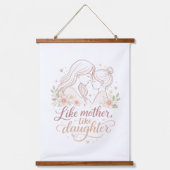 Like Mother Like Daughter - Minimalist Floral Moth 吊り下げ型タペストリー (正面)